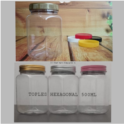 Toples 500ml Toples Plastik 500ml Hexagonal Toples Jar 500ml Hexagonal