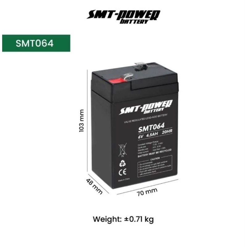 BATTERY LAMPU EMERGENCY / AKI KERING EMERGENCY LAMP SMT 6V 4,5AH