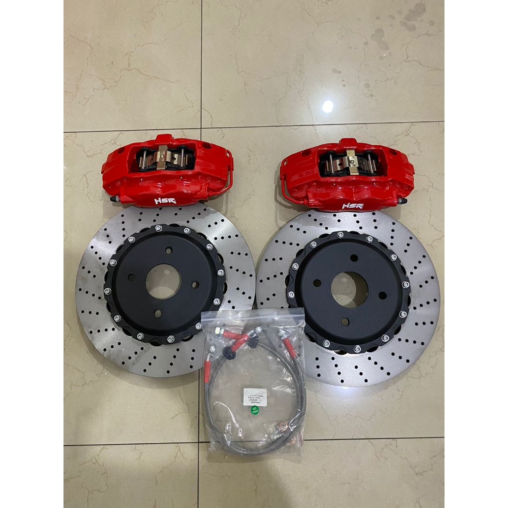 Bik Brake kit Hsr Red toyota innova 4 piston 330x28 big brake kit hsr innova 4 pot | Free pasang spo