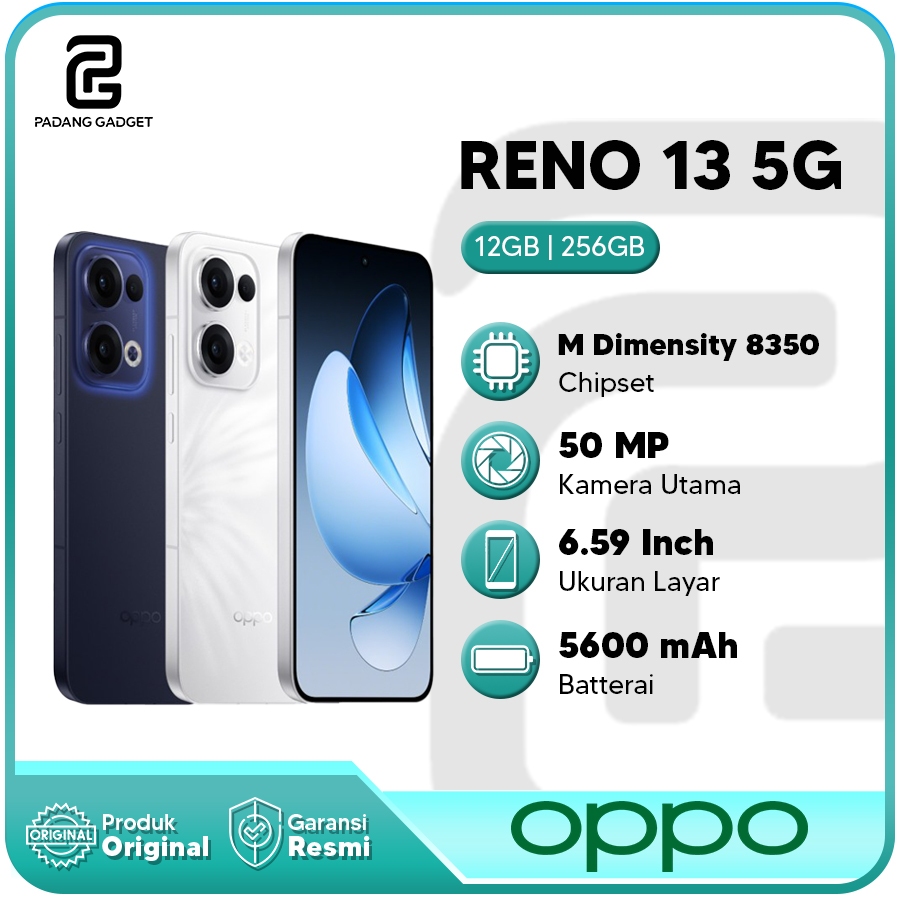 Oppo Reno 13 5G 12+12/256GB Hp Android Smartphone Terbaru Original Garansi Resmi