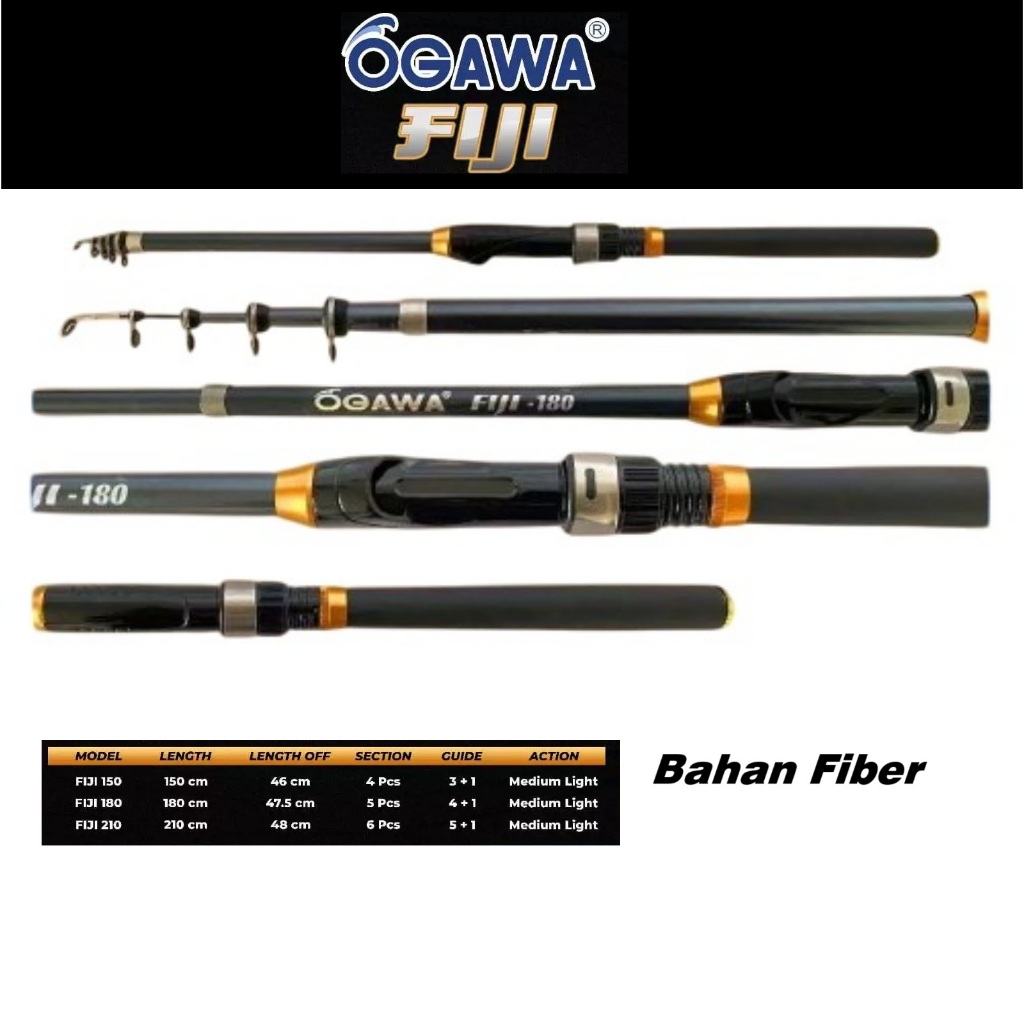 Joran Pancing Tegek Kolong Ogawa Fiji 150 180 210 Bahan Fiber Action Lentur Kuat