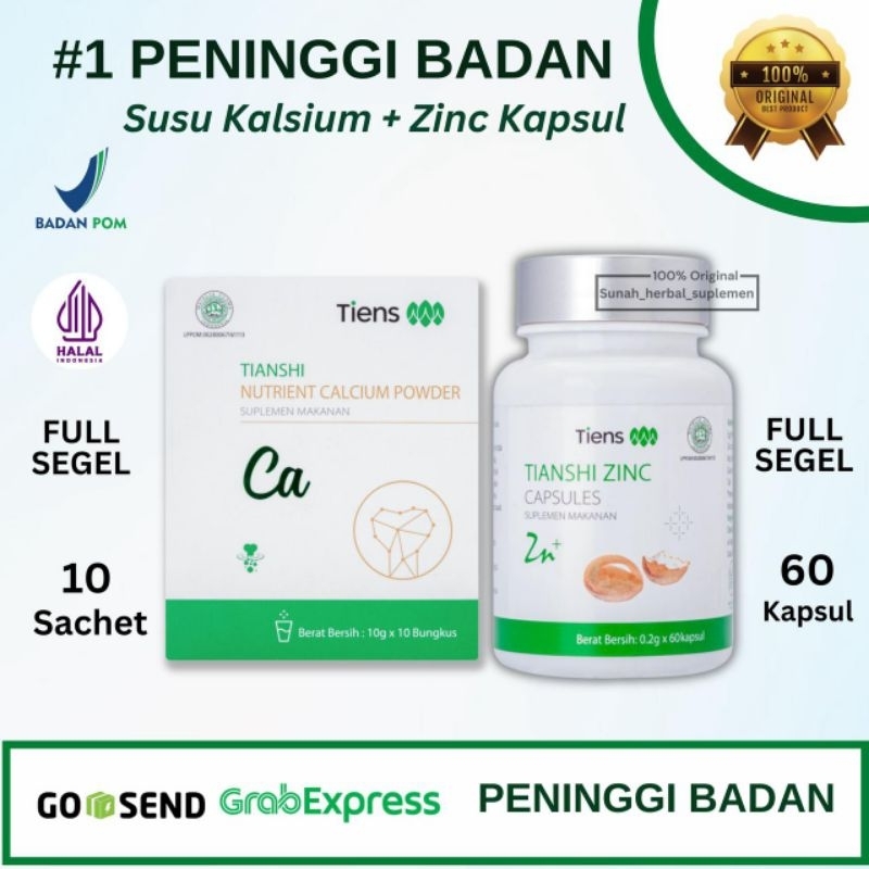 

(Terlaris) Peninggi badan calsium & zinc solusi menaikkan tinggi badan / susu peninggi badan best / nhcp + zinc ORI