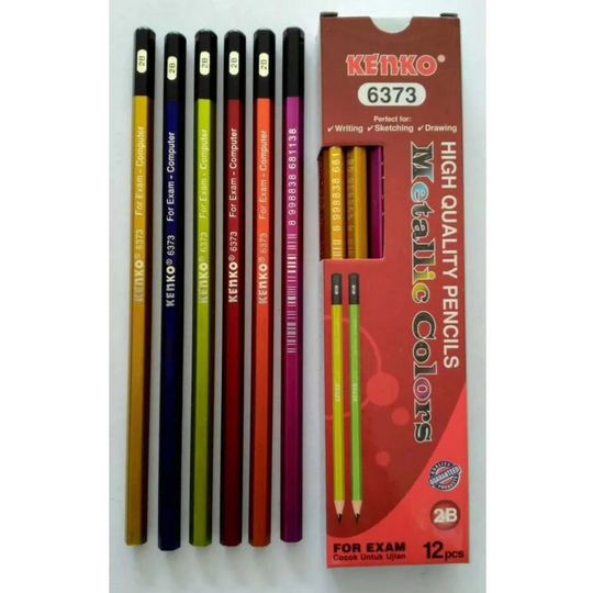 

Pencil 2B Kenko 6373 Metallic Colors / Pensil Kayu Warna Metalik harga per lusin