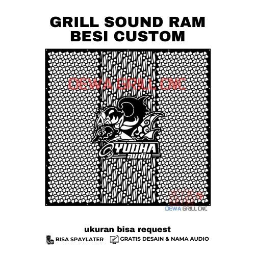 Grill Sound System Custom Tutup Ram Speaker Ashley 12 inch