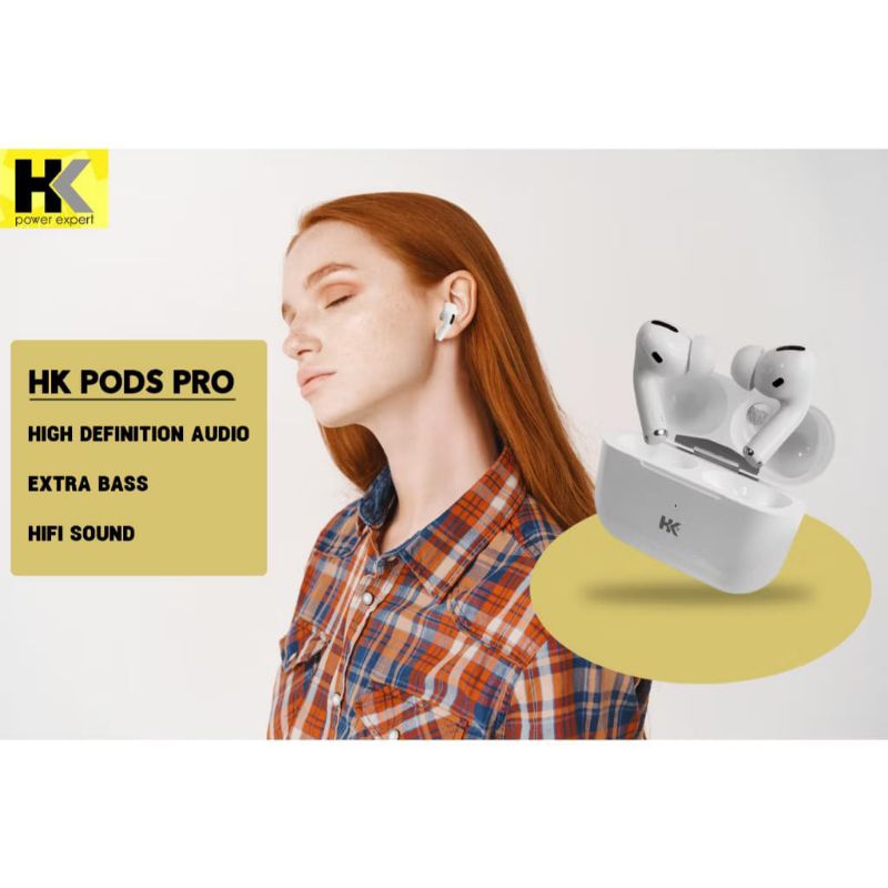 HK TWS wireless Earphone bluetooth 5.2 Extra Bass free silicone case