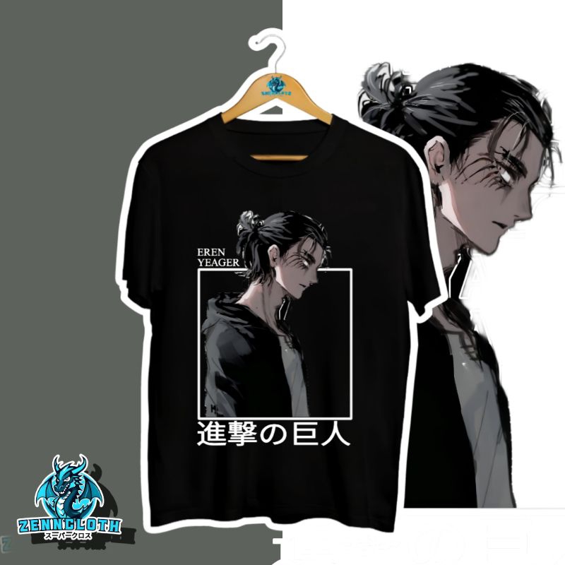 BAJU SABLON EREN YEAGER TSHIRT ANIME ATTACK ON TITAN / BAJU EREN YEAGER PREMIUM ZENN CLOTHING