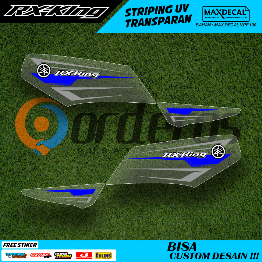 STIKER MOTOR RX KING LIS STRIPING TRANSPARAN  DESAIN UNIK SIMPLE MINIMALIS FREE REQUEST WARNA/TULISA