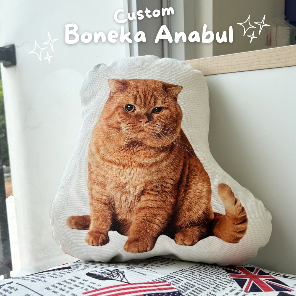 Custom Boneka Bantal Anabul Custom / Bantal Kucing / Anjing / Pet Pillow