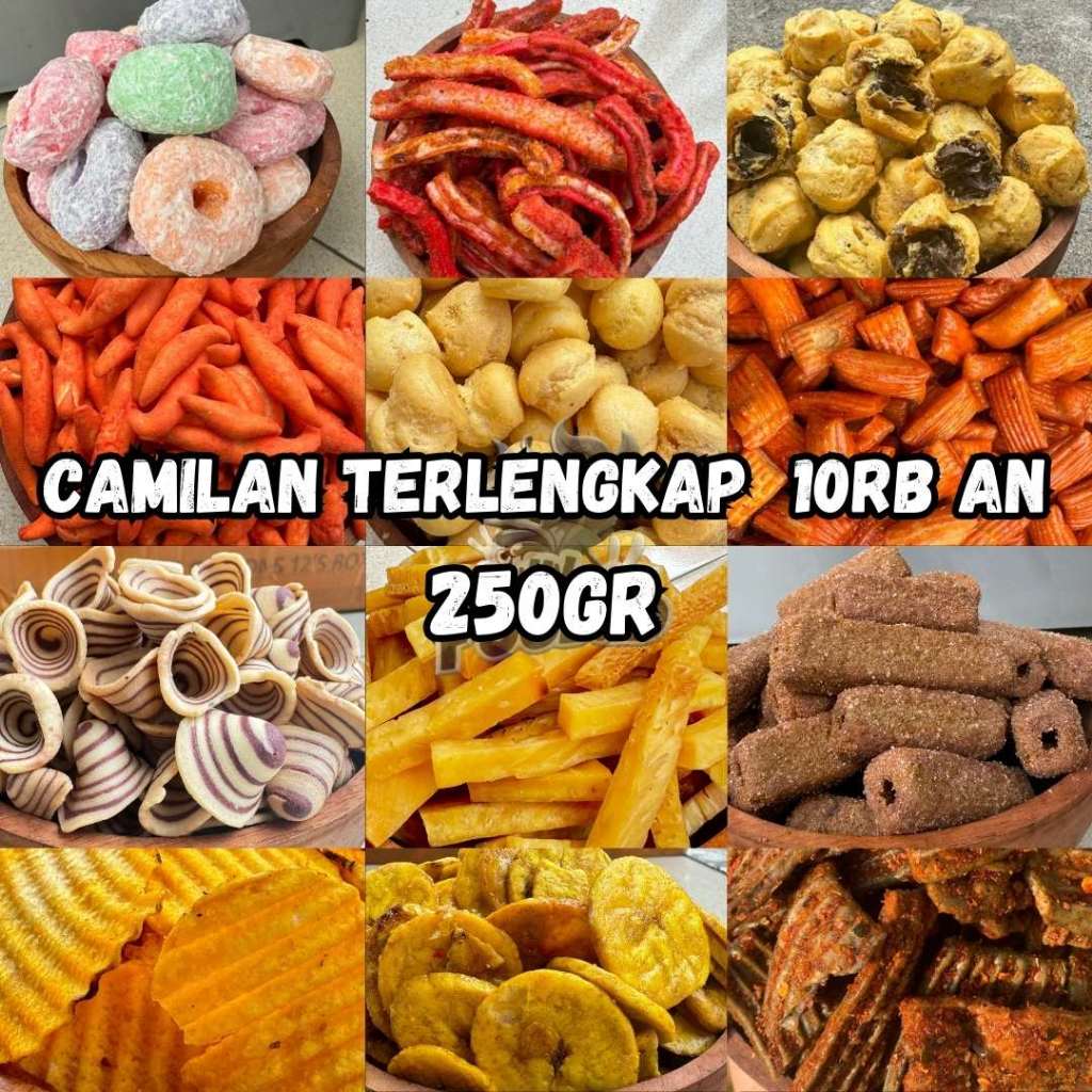 

ANEKA CEMILAN TERLENGKAP 10K KEMASAN 250