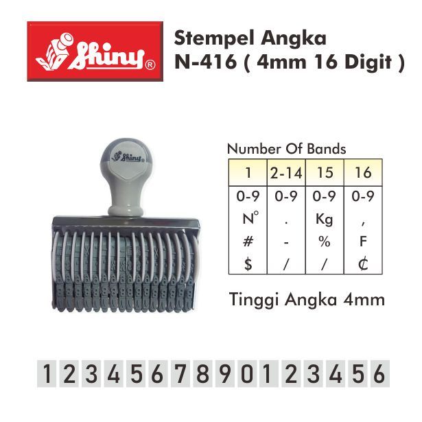 

Stempel Shiny N-416 N416 / Stempel Angka 16 Digit