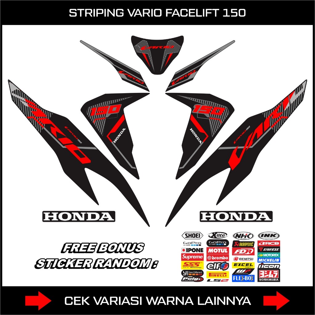 STIKER STRIPING HONDA VARIO 150 LED NEW 2018 - 2021 / STICKER LIST VARIASI MOTOR VARIO 150 NEW