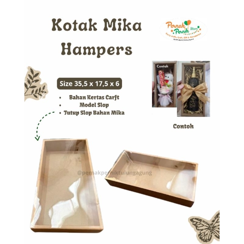 

Kotak Mika - Kotak Mika Hampers ( 35,5 x 17,5 x 6 )