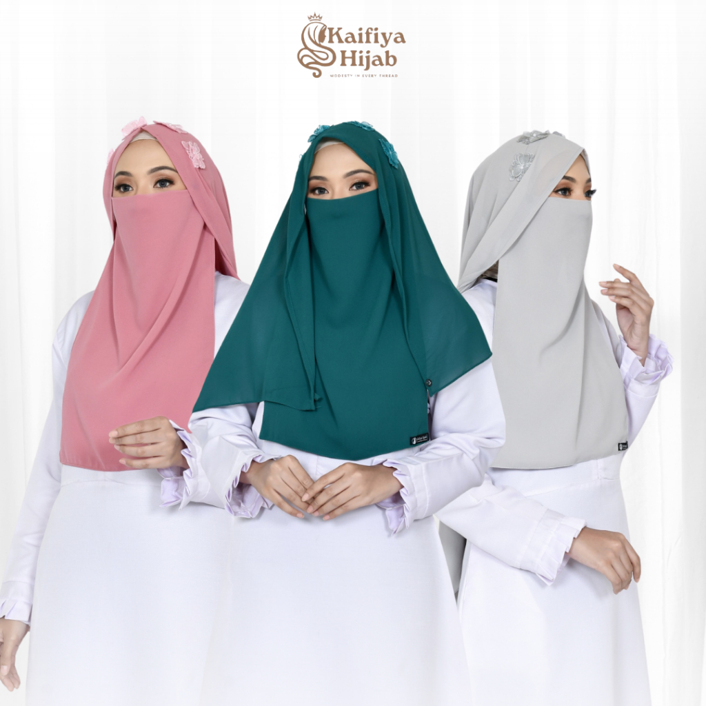 Jilbab Niqab Cadar Tali Veil Yasmine Hijab Syari Ceruty Babydoll Premium