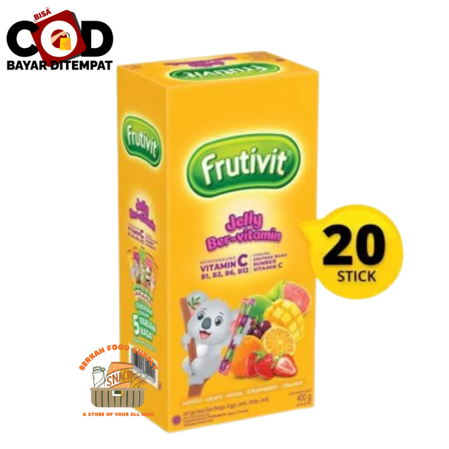 

[ BERKAH ] Frutivit Jelly Bervitamin Box Isi 20x20gr Jelly Assorted Agar Jelly Aneka Rasa Buah Buahan Mangga Anggur Jambu Strawberry Jeruk Snack Cemilan Murah Halal