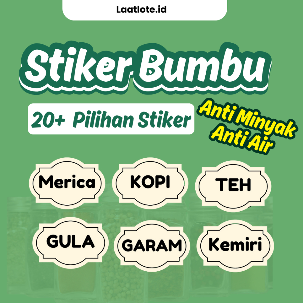 

STIKER BUMBU | STICKER LABEL BUMBU | STIKEL BUMBU DAPUR | NAMA BUMBU | STIKER WATERPROOF (satuan))