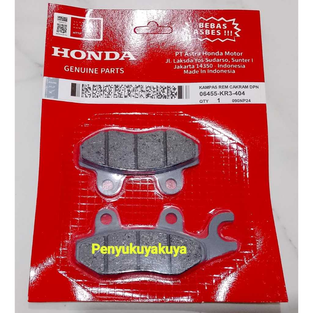 Kampas Rem / Dispad Depan Honda Supra X / Grand / KR3 HITAM (GRADE A)