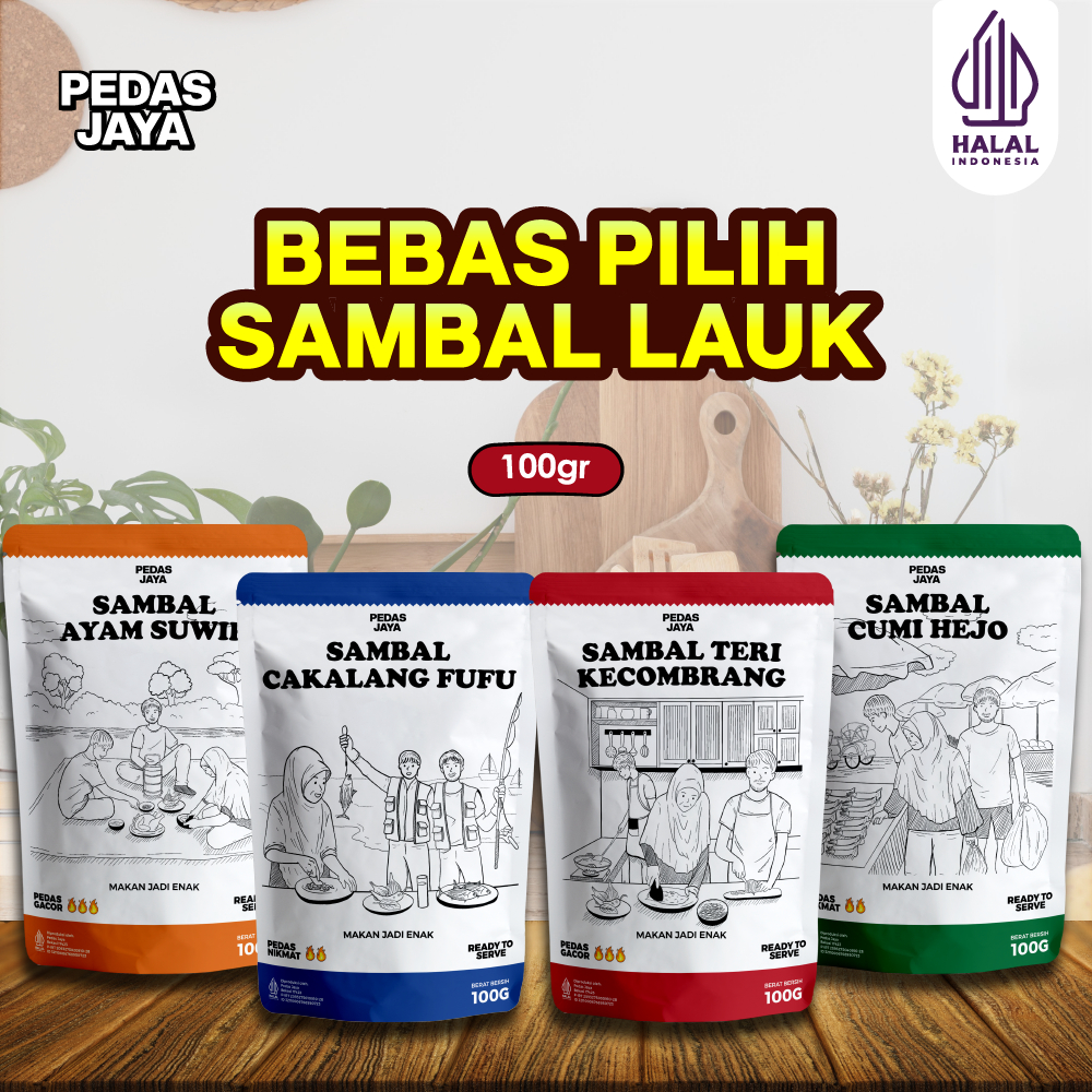 

Sambal Lauk | Sambal Cumi | Sambal Cakalang Fufu | Sambal Teri Kecombrang | Sambal Ayam Suwir Pedas Jaya 100gr