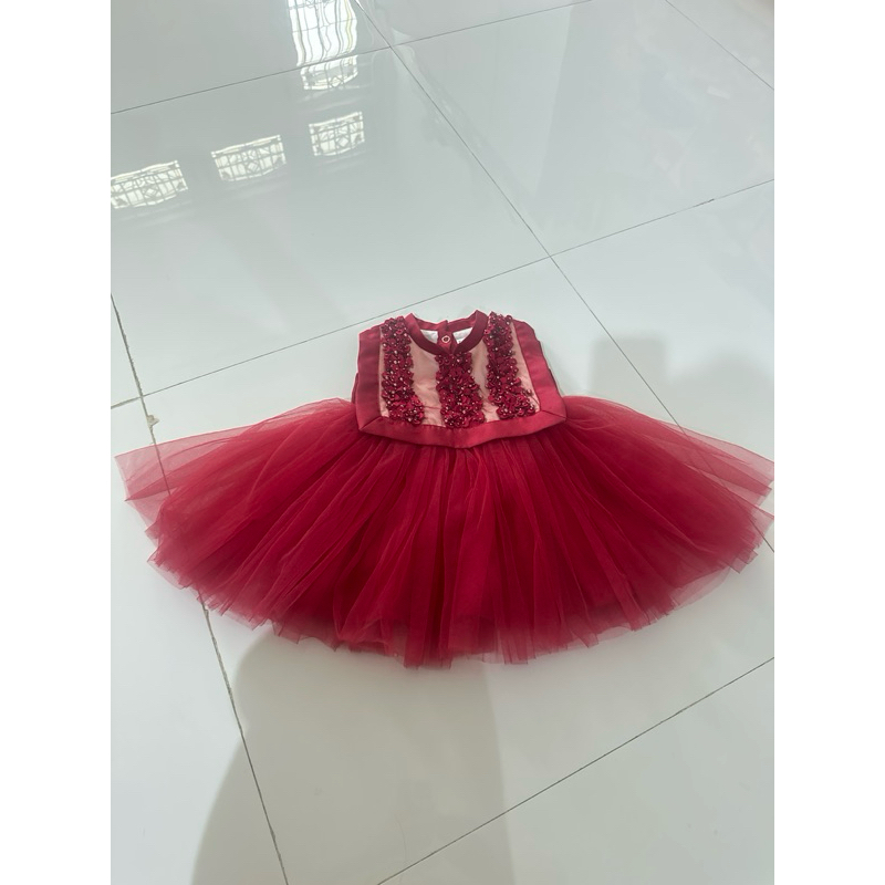 poppuri baby dress baju pesta bayi anak 9-12m preloved