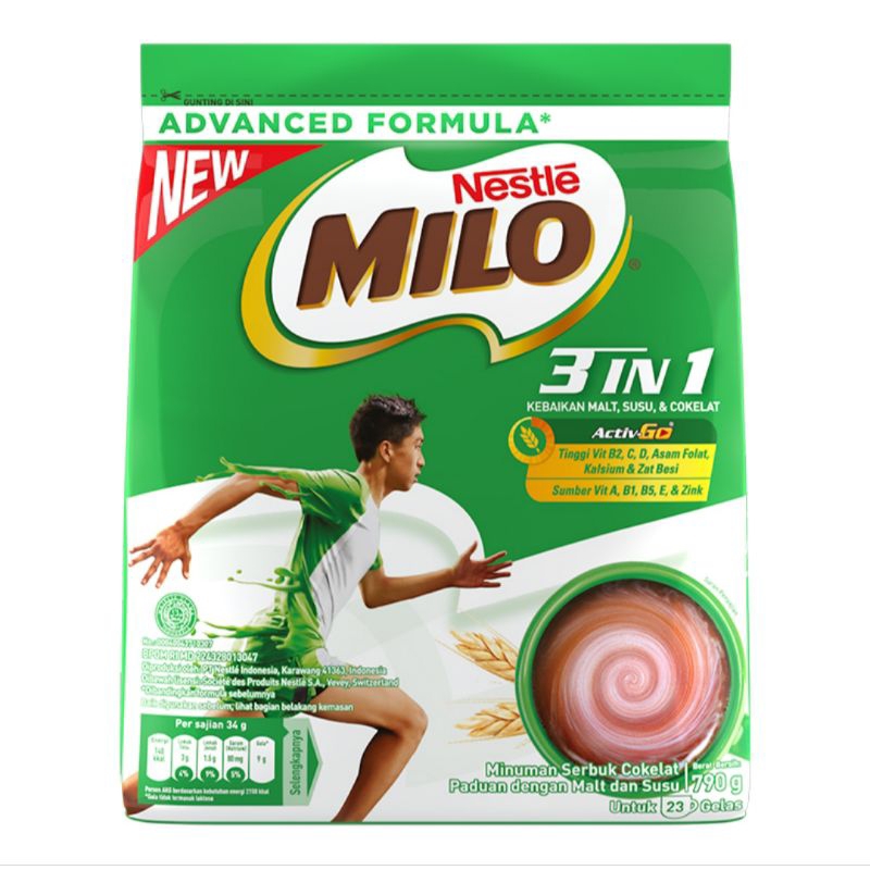 

Nestle Milo 3in1 kemasan 790 gram