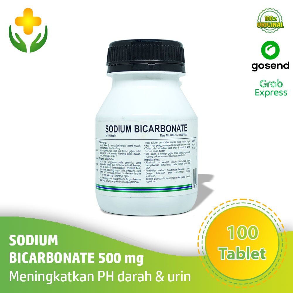 Sodium Bicarbonate 500 mg 100 Tablet - Meningkatkan PH Darah & Urin | Natrium Bikarbonat 500 mg