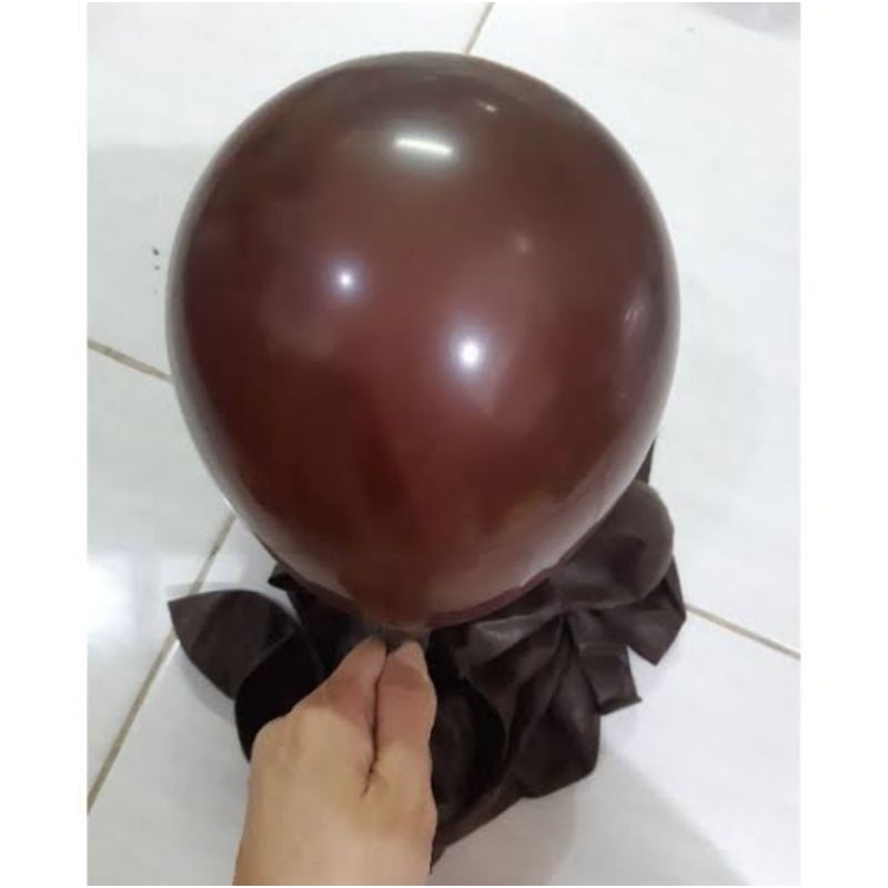 BALON LATEX DOFF 10 IN WARNA COKLAT TUA