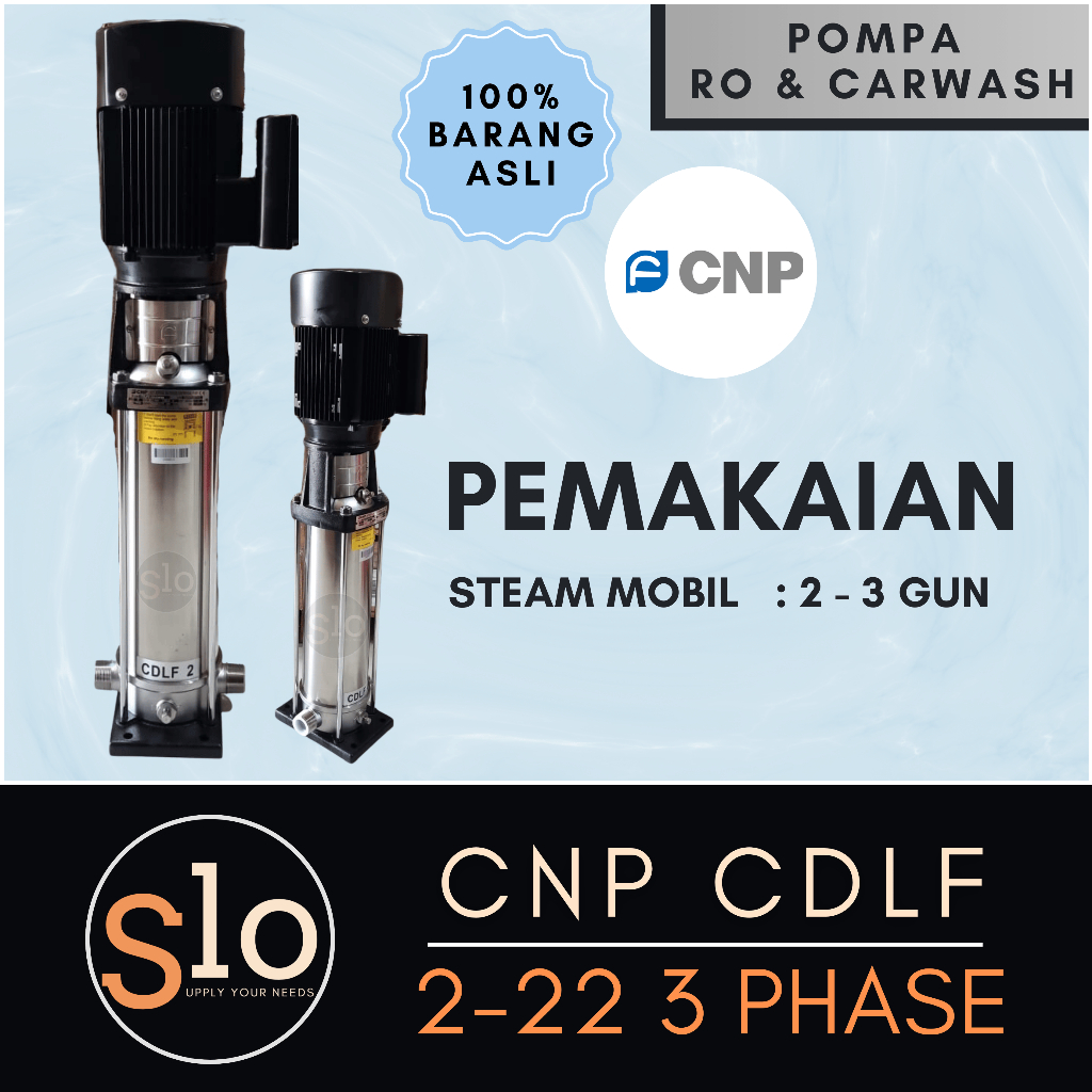 CNP CDLF 2-22 POMPA RO / CARWASH 3PHASE 380V IN OUT 1 1/4 INCH HIGH PRESSURE