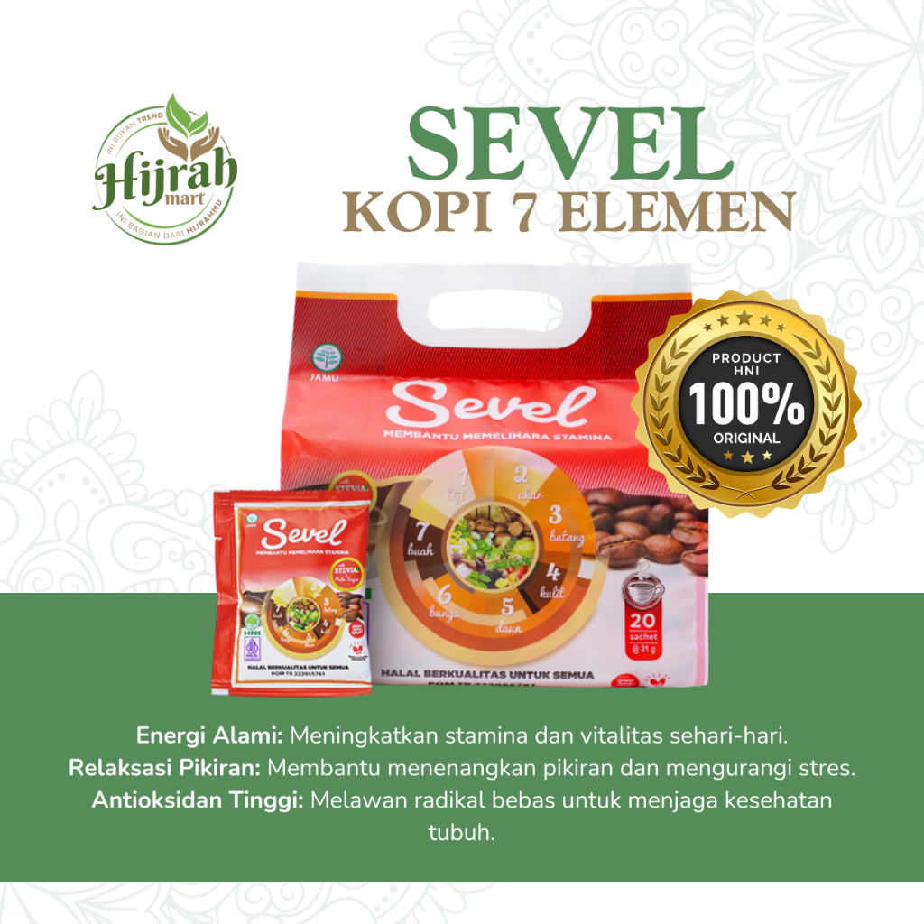 

[HNI] SEVEL KOPI 7 ELEMEN HNI HPAI – Energi & Kesehatan – Isi 10/20 Sachet