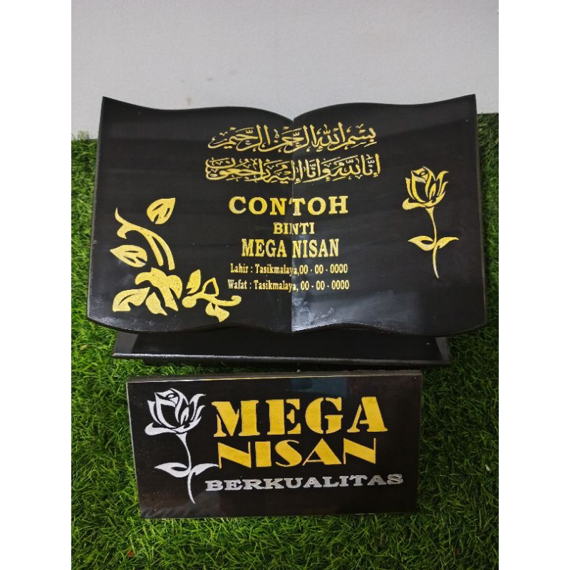 BATU NISAN TERMURAH BUKU(30X20)/PAPAN KUBURAN NISAN GRANIT TILE/+PCKING KAYU/BPM
