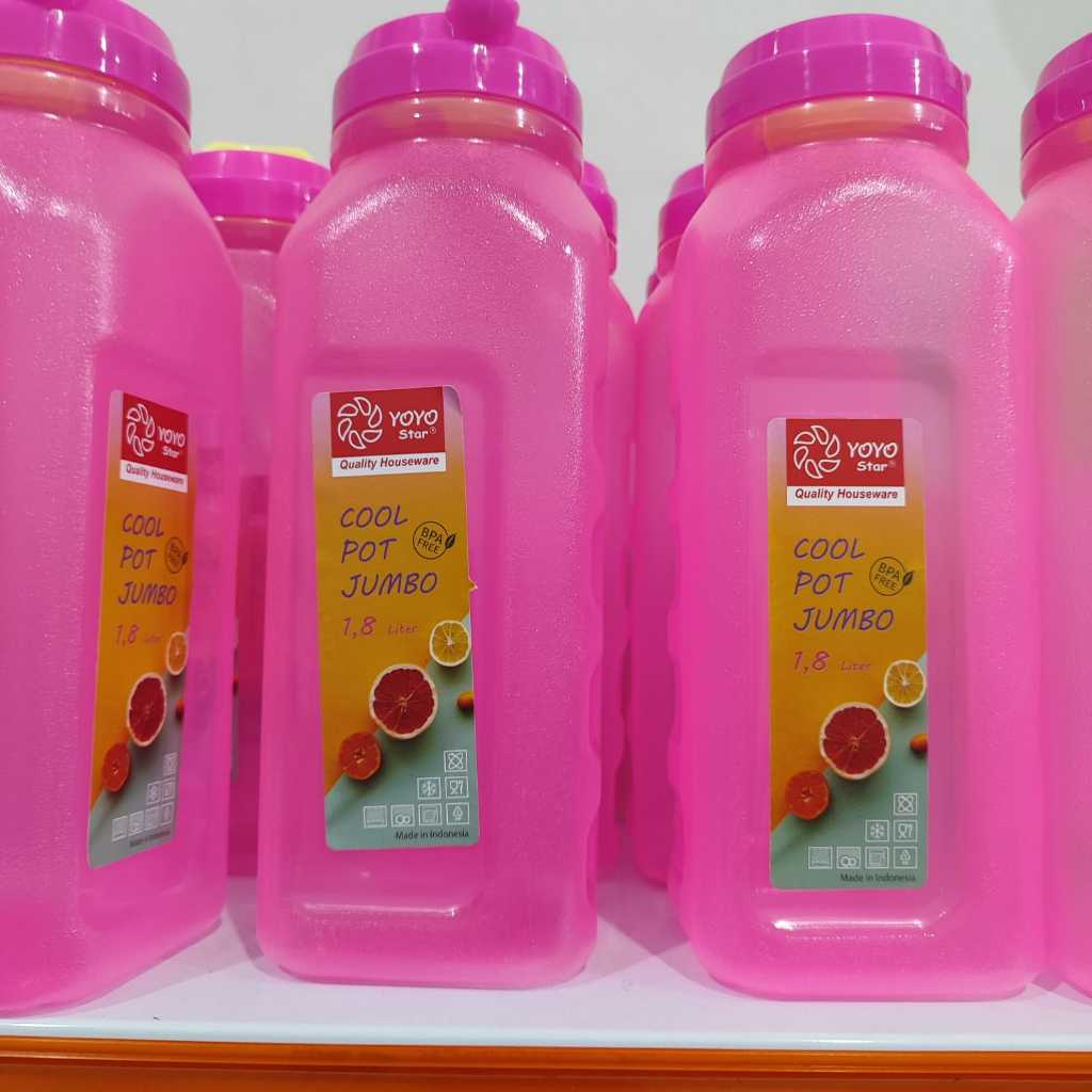 Botol Minum 1800ml / Botol Air Minum Kulkas 1800ml / Botol Minum Yoyo 1,8L / Coolpot Jumbo 1,8L