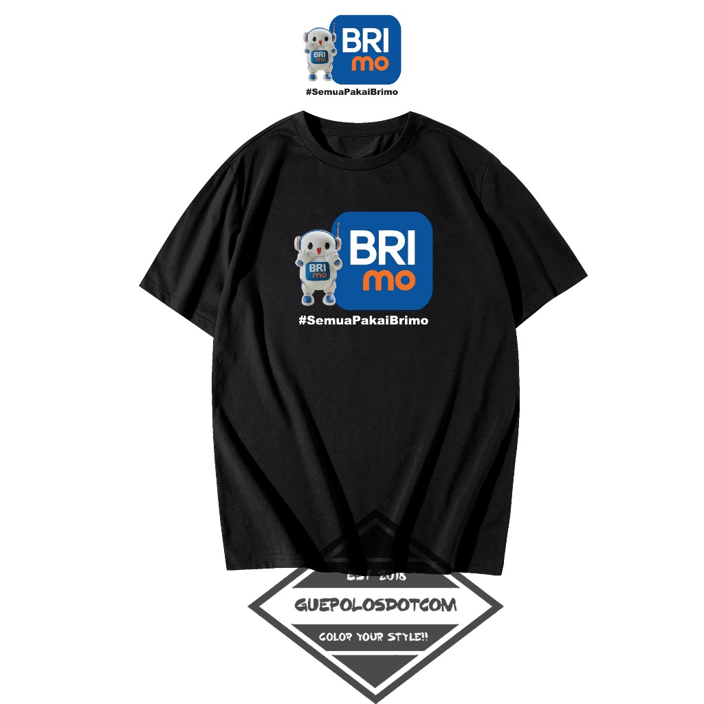 KAOS T-SHIRT KODE 03 BRImo MASKOT SemuaPakaiBrimo - Baju brimo maskot Keren - KAOS BRImo MASKOT MURA