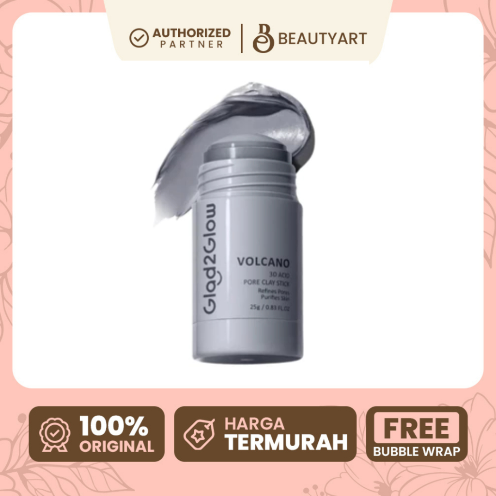 Glad2Glow Volcano 3D Acid Pore Clay Stick 25gr - Mengurangi Komedo dan Mengecilkan Pori-Pori Besar