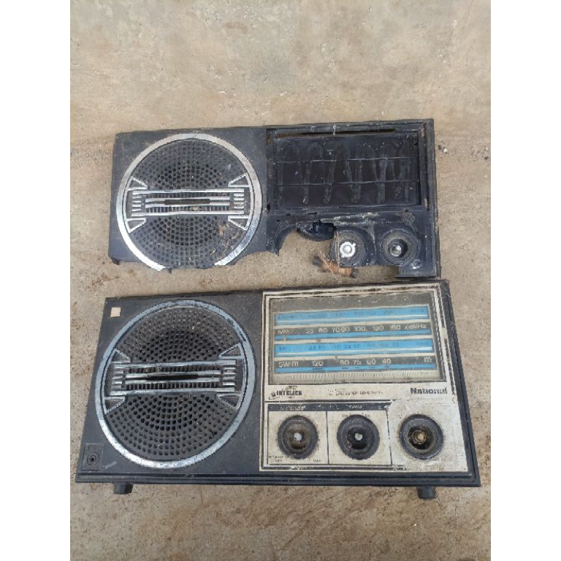 part radio kayu national intelics antik borongan 2 pcs