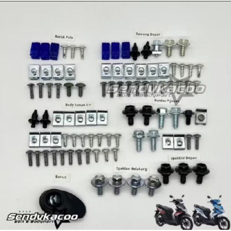 Baut Body Beat ESP - Baut Beat ESP Full set - Baut Full body Honda Beat ALL NEW  ESP 2016-2019