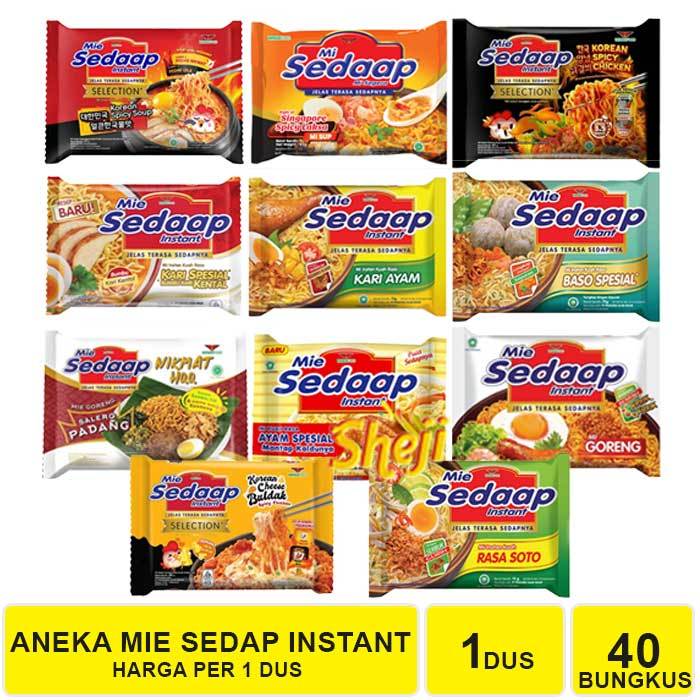 

1 DUS ISI 40 BUNGKUS MI SEDAP INSTANT