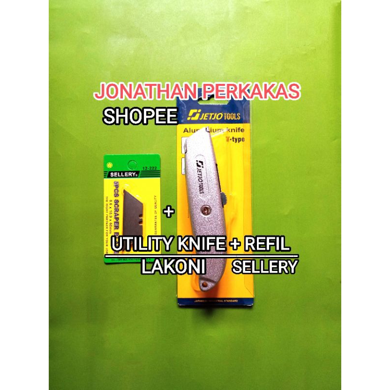 

paket pisau utility knife lakoni+ refil knife sellery 5 pcs