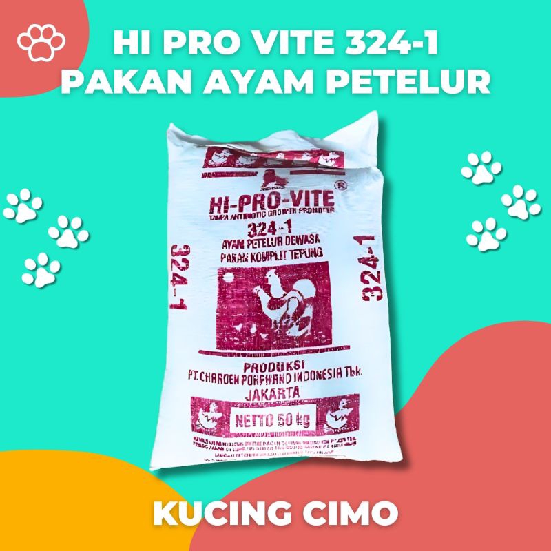Pakan Pur Ayam Petelur Pokphand Hi Pro Vite 324-1 Dikemas 10 & 20 Kg