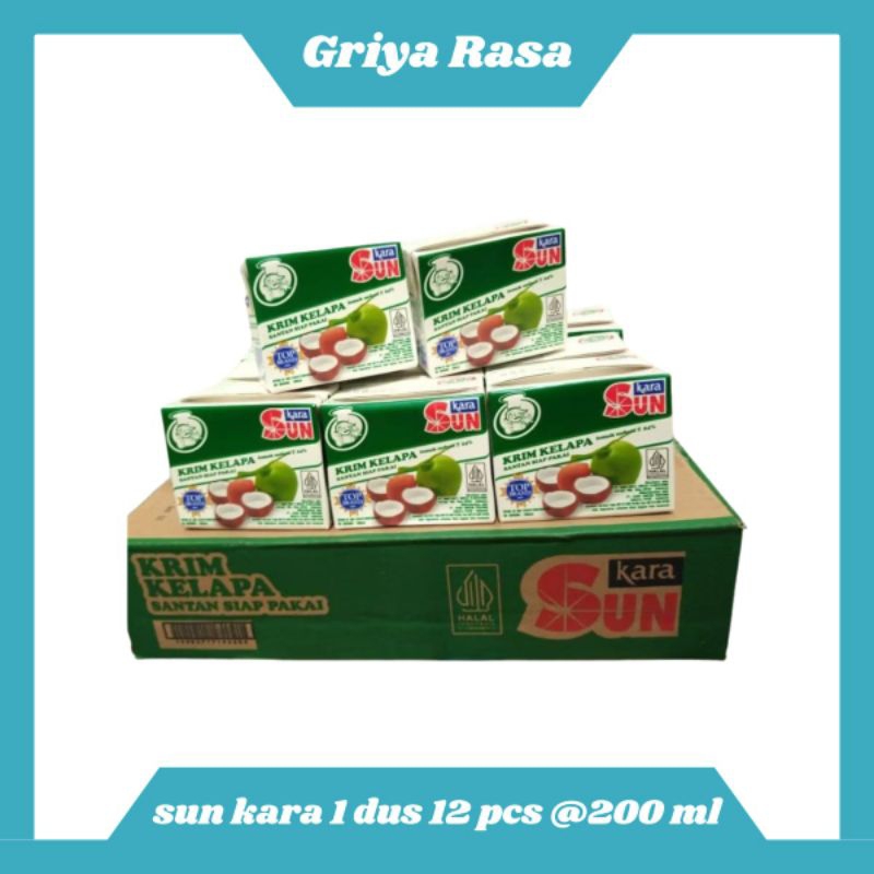 

Sun Kara santan siap pakai 200 ml 1 doz isi 12
