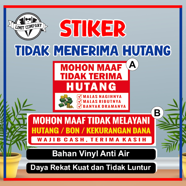 

Stiker tidak menerima hutang Sticker dilarang hutang