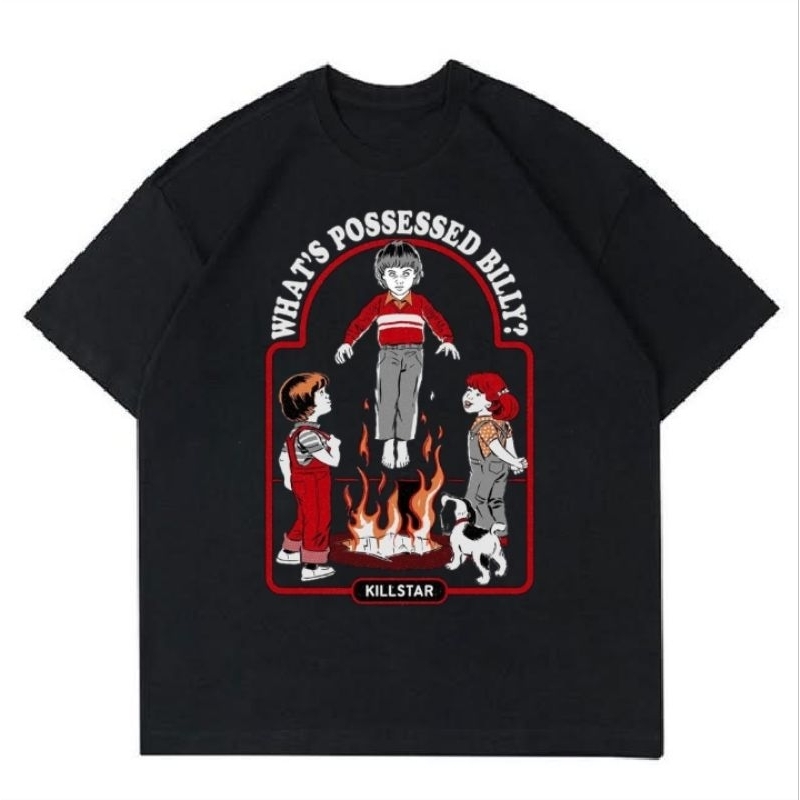 KAOS BILLY KILLSTAR BLACK | T-SHIRT VINTAGE BILLY KILLSTAR | BAJU MOTIF PRINT KALCER