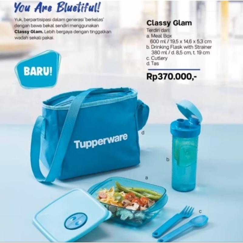 Classy Glam Set Tupperware // Wadah Bekal Wanita Set dengan Tas