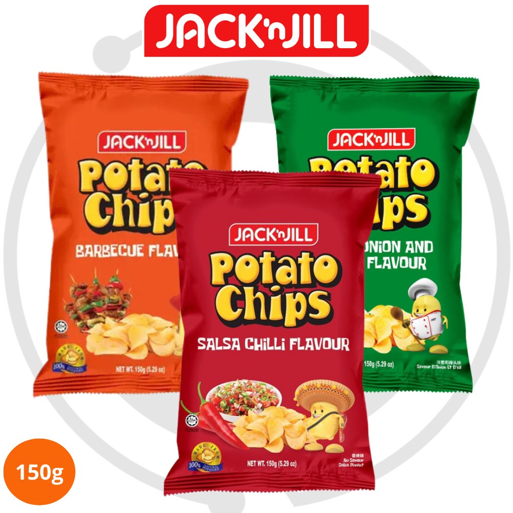 

Jack n Jill Potato Chips Jack 'n Jill Salsa Chili BBQ Spring Onion & Garlic JacknJill Jack&Jill 150gr 60g