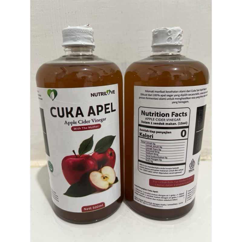 

NUTRILOVE CUKA APEL | APPLE CIDER VINEGAR WITH MOTHER | ISI 500 ML