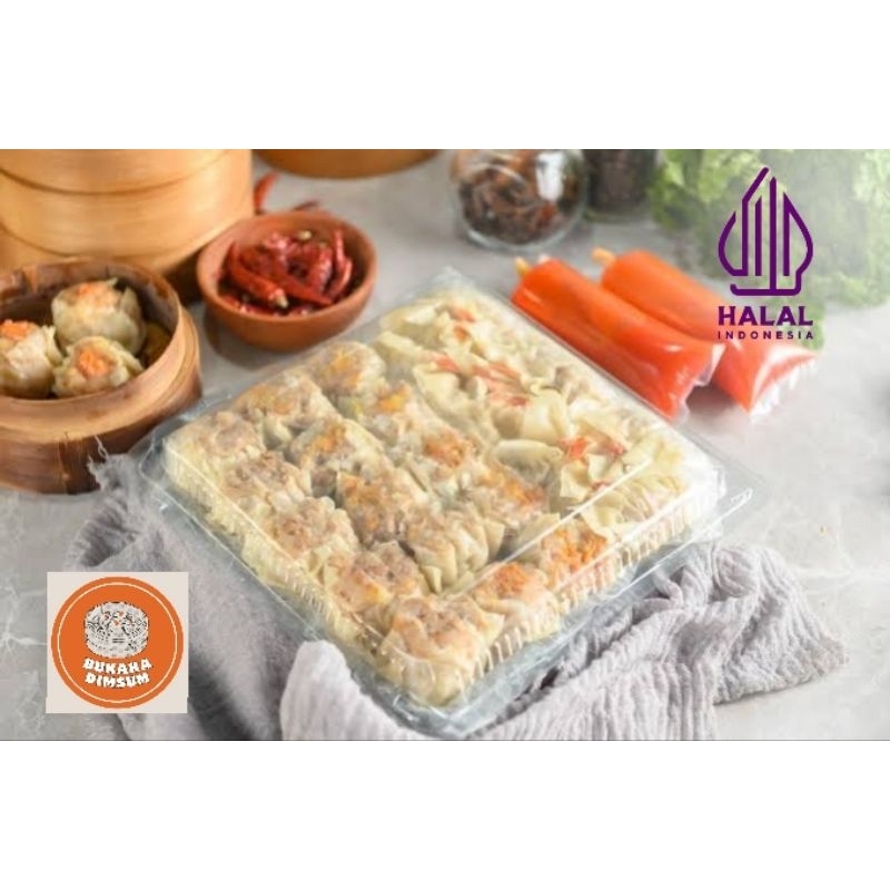 

Bukaka Dimsum Jumbo isi 50 pcs mix free Saus berat bersih (34/35 grm)