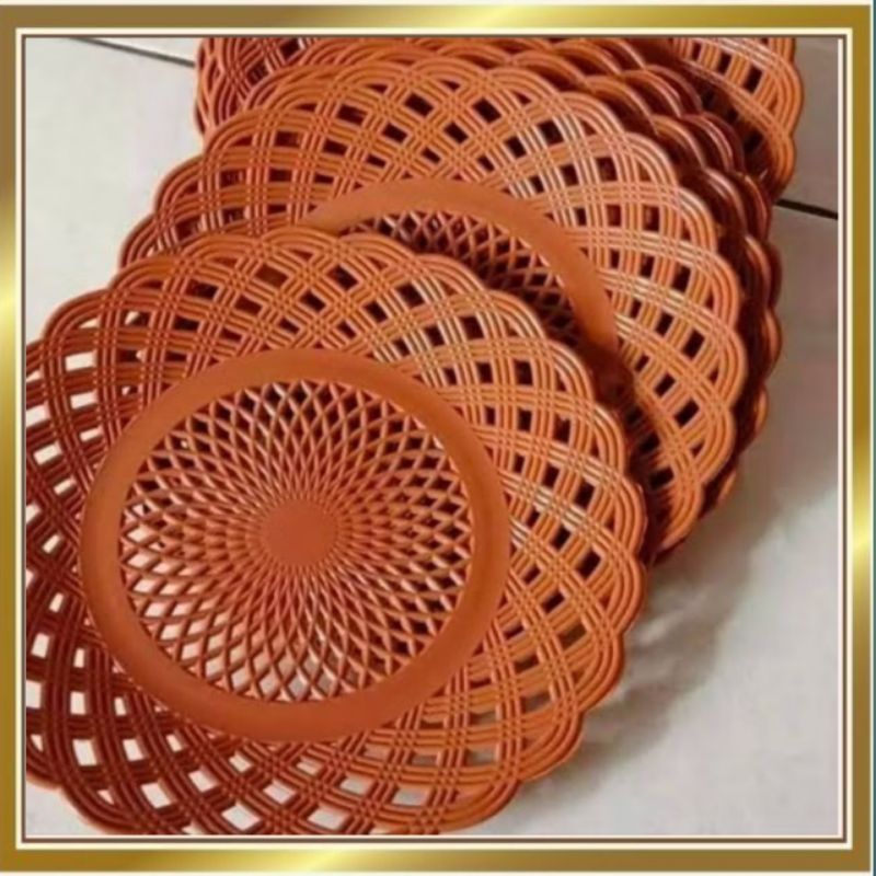 1LUSIN PIRING ROTAN PLASTIK | PIRING ANYAM