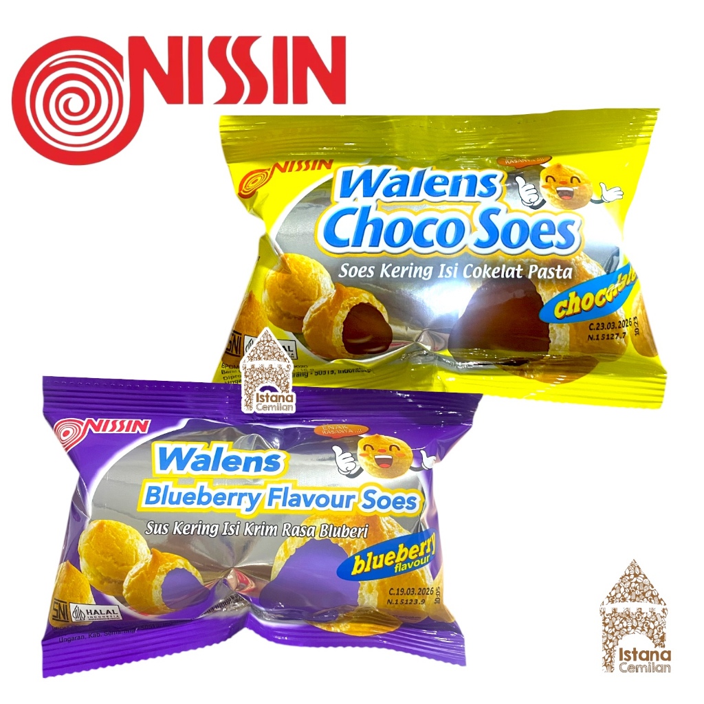 

Nissin Walens Choco / Bluberry Soes Kering SATUAN 16 Gram