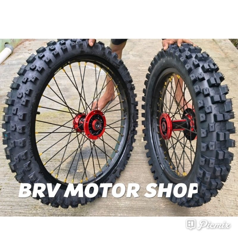 Velg Trail 18-21 KLX 16-19  Tromol Scarlet- Velg Klx 18-21 Tromol Scarlet Siap pakai aja