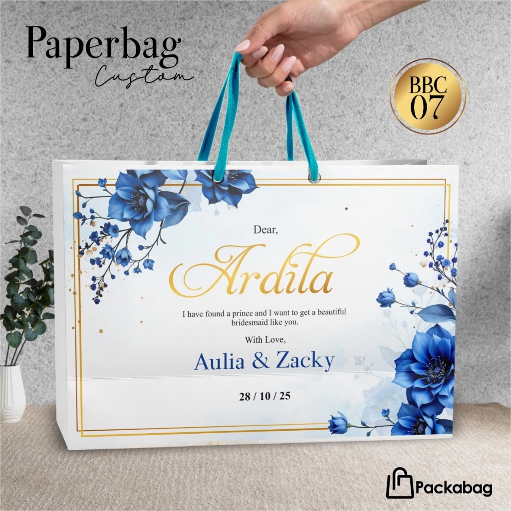 

PAPERBAG BRIDESMAID CUSTOM – TAS SOUVENIR PESTA / PERNIKAHAN – BAHAN BRIEF CARD PREMIUM