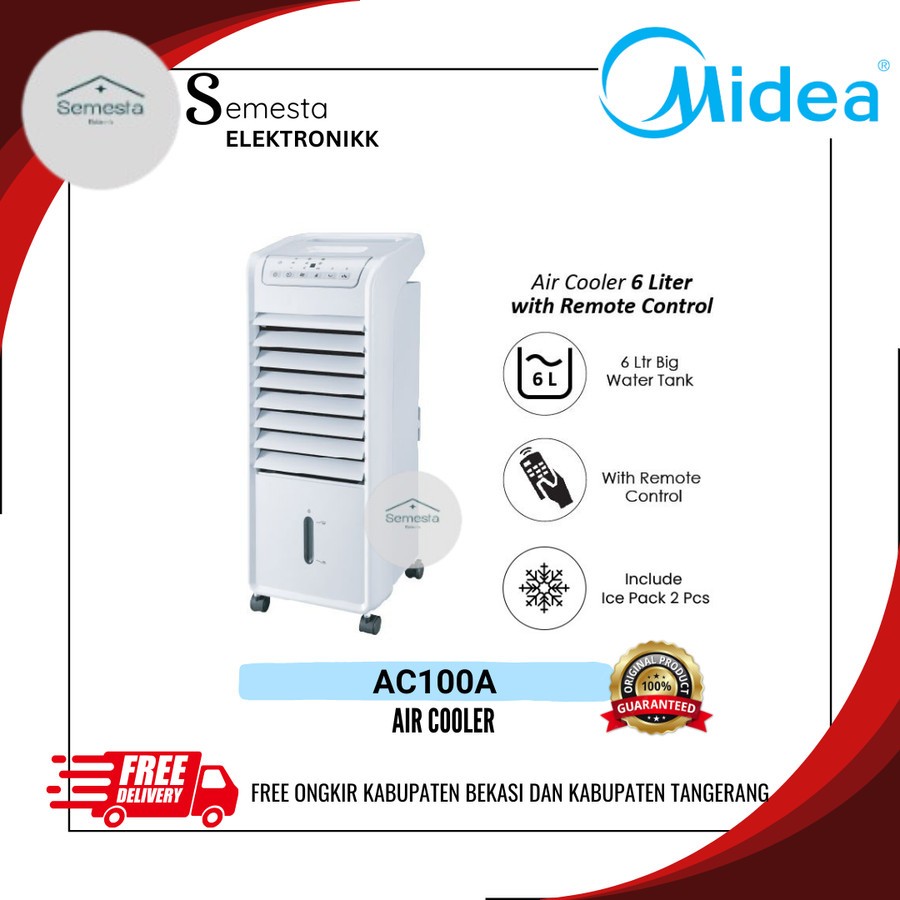 Midea AC100-A Air Cooler [ 6L ] Putih AC 100 A Air cooler AC100 A