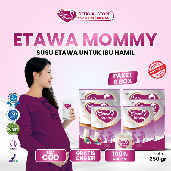

Etawamommy susu ibu hamil dan ibu menyusui paket 6 Box kemasan 250gram