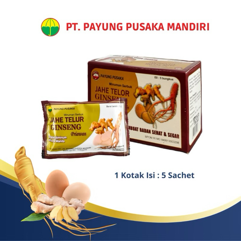 

JAHE TELUR GINSENG PRIAWAN PAYUNG PUSAKA MANDIRI ISI 5